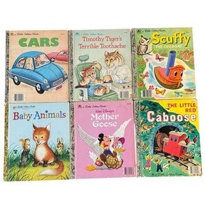Bundle of 6 Vintage Little Golden Books